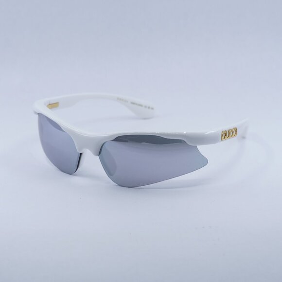 🕶️ New Gucci GG1774S 002 Sunglasses - White Frame, Smoke Silver Mirror Lenses